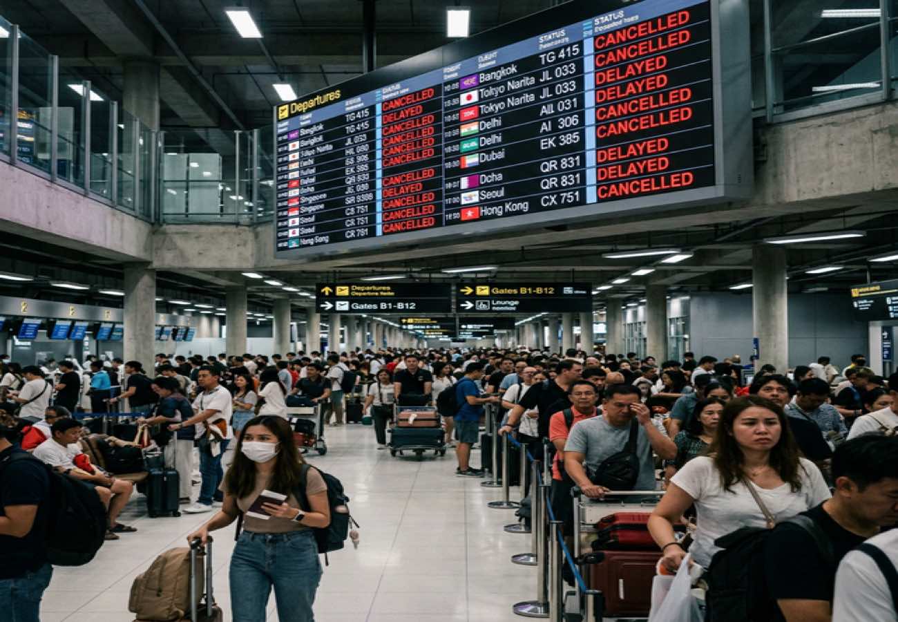 Asia Hit by 568 Cancellations and 2,075 Delays — Bangkok, Delhi, Tokyo, Dubai, and Doha Worst Affected