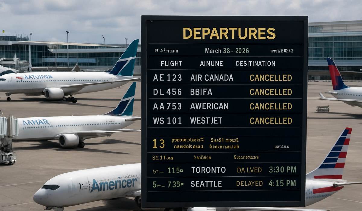 Canada Mexico WestJet: 13 Cancellations, 91 Delays at YVR in March 2026