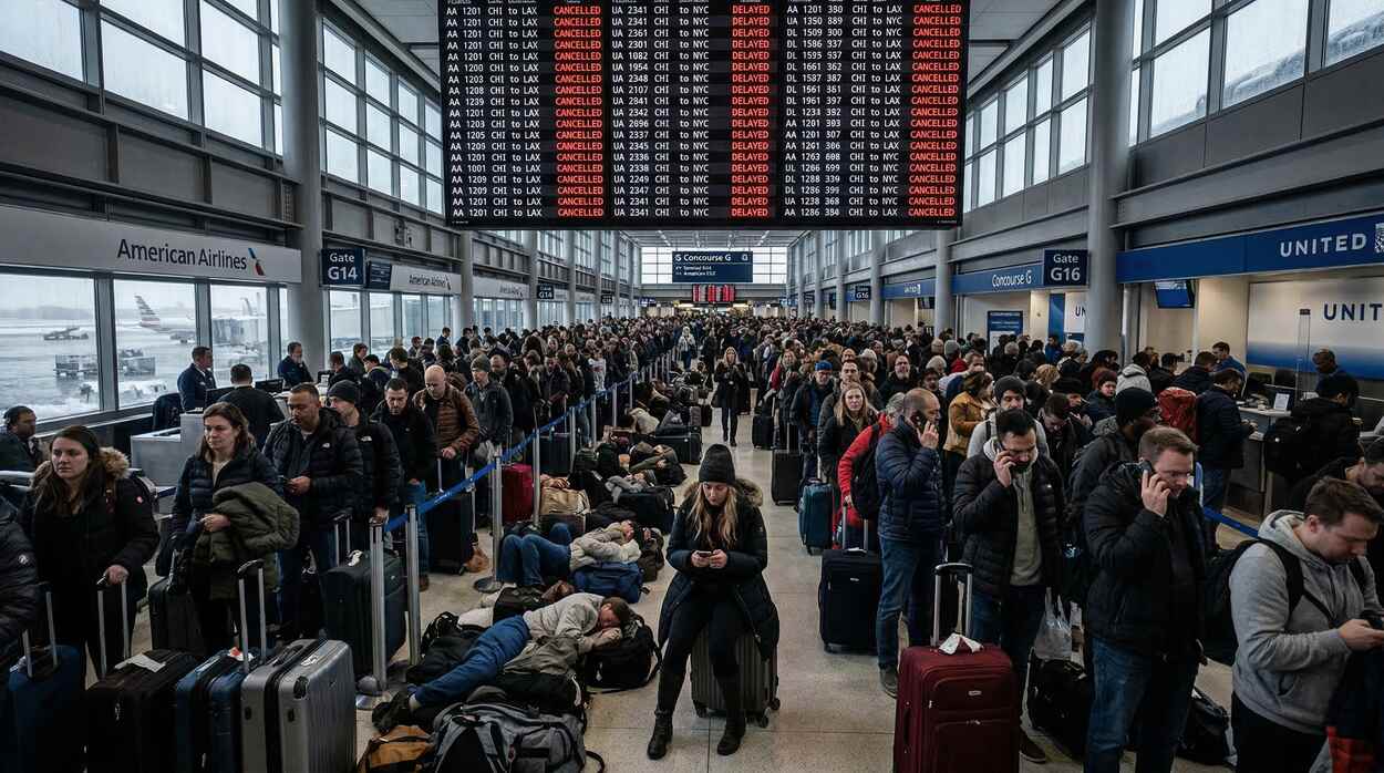 US Flights in Crisis — 369 Cancelled, 3,458 Delayed Nationwide Today