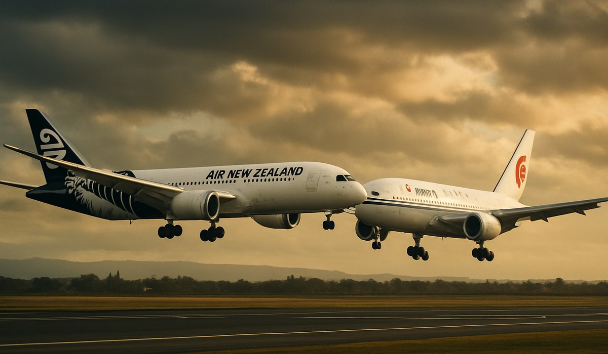 Air New Zealand and Air China aircraft at an airport