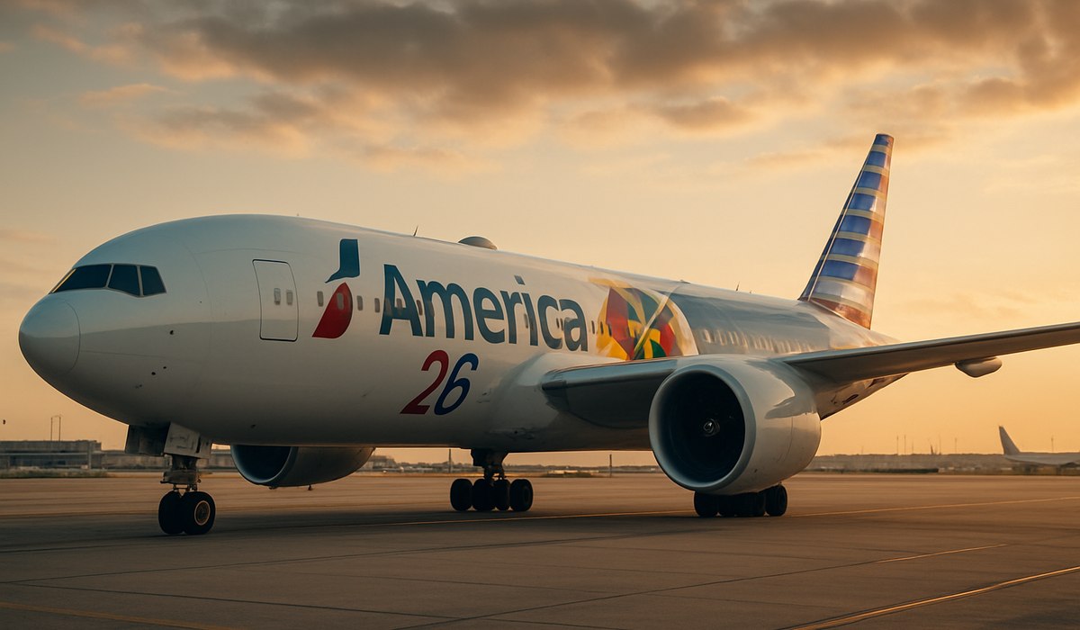 American Airlines Boeing 737-800 with FIFA World Cup 26 special livery on tarmac