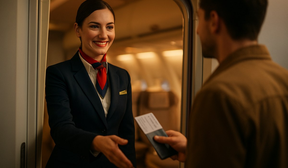 Flight Real Reason: Why Attendants Greet Boarding Passengers