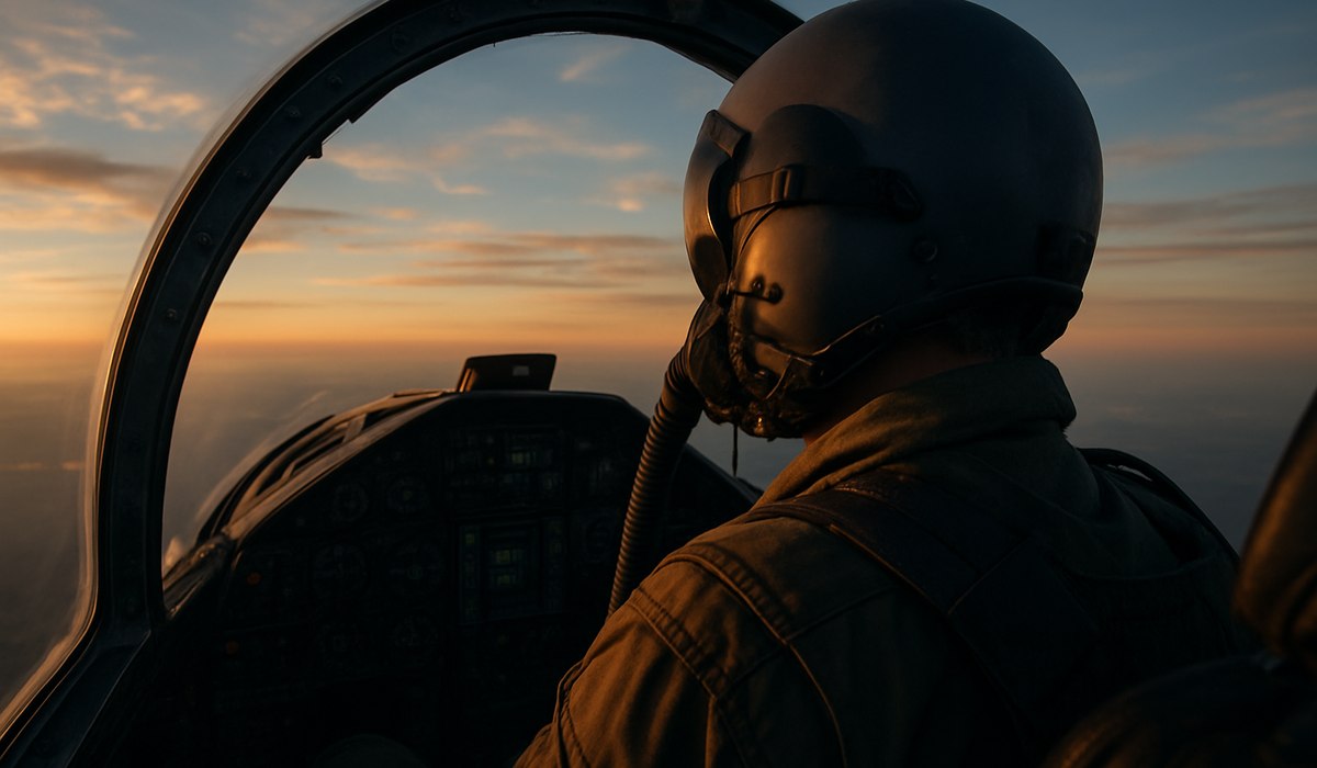 US Air Force fighter pilot in cockpit, 2026