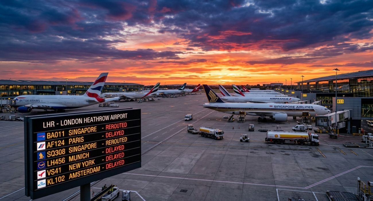 Aircraft rerouting around Middle East airspace closures amid Iran War disruptions