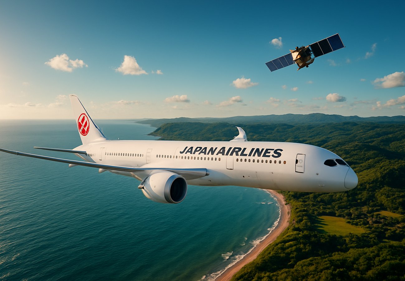 Japan Airlines aircraft equipped with next-generation inflight internet satellite antenna technology