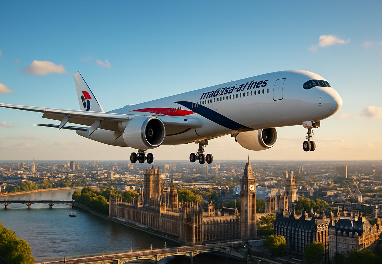 Malaysia Airlines Airbus A350-900 aircraft on tarmac at Kuala Lumpur International Airport