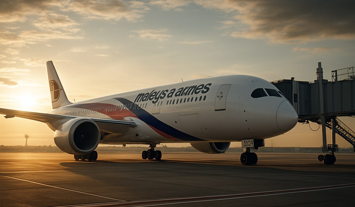 Malaysia Airlines aircraft on runway