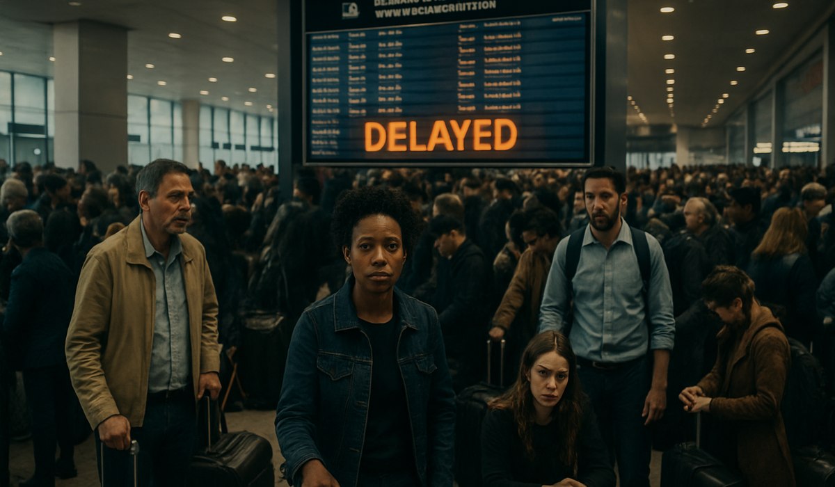 Passengers waiting at Hartsfield-Jackson International Airport