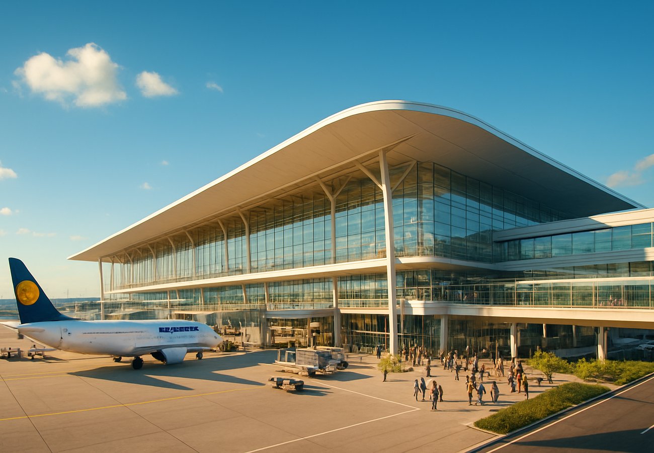 Munich Airport's new Terminal 1 pier featuring modern architecture, expanded check-in areas, and passenger facilities