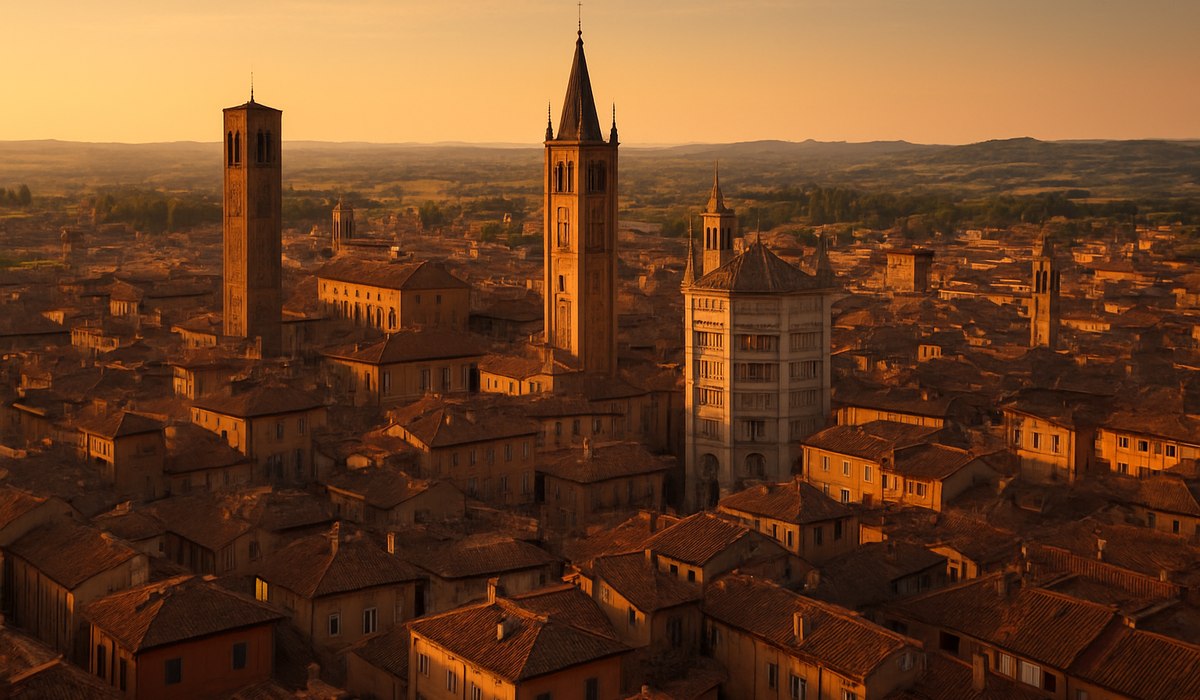 Ryanair aircraft at London Stansted Airport with Parma Italy signage, 2026