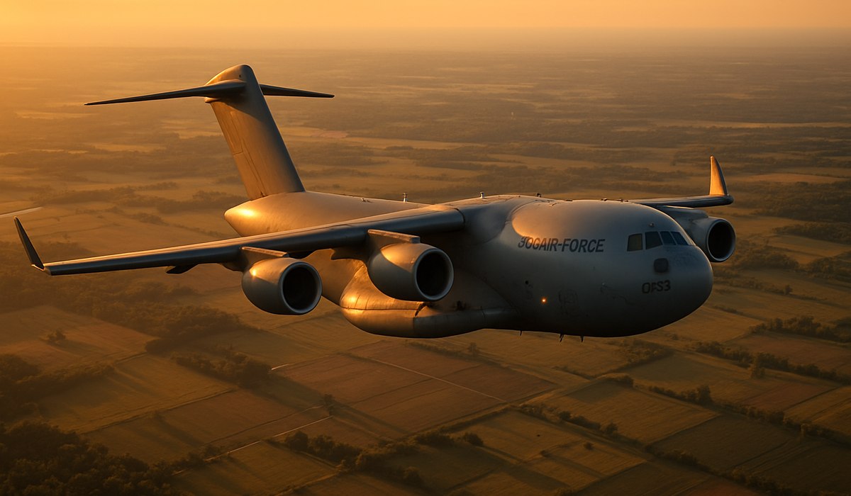 US Air Force C-5 Galaxy cargo aircraft, one of the world's largest military aircraft, 2026