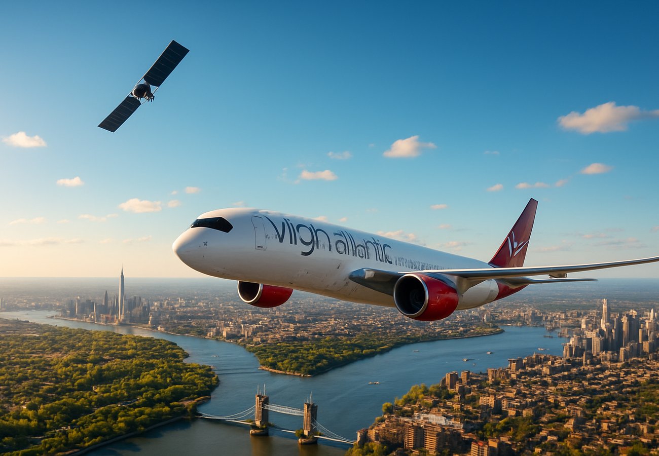 Virgin Atlantic Airbus A350 equipped with Starlink satellite Wi-Fi antenna, ready for May 2026 launch
