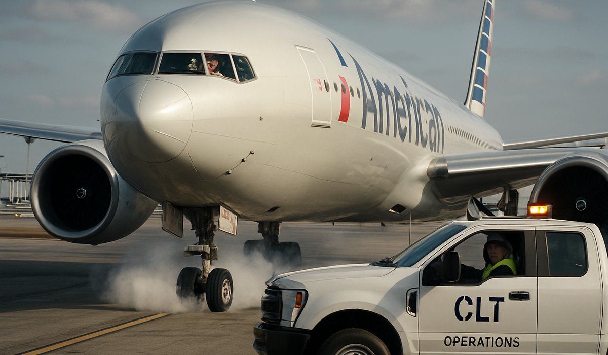American Airlines Pilot Makes Emergency Braking Maneuver to Avert Collision at Charlotte Airport