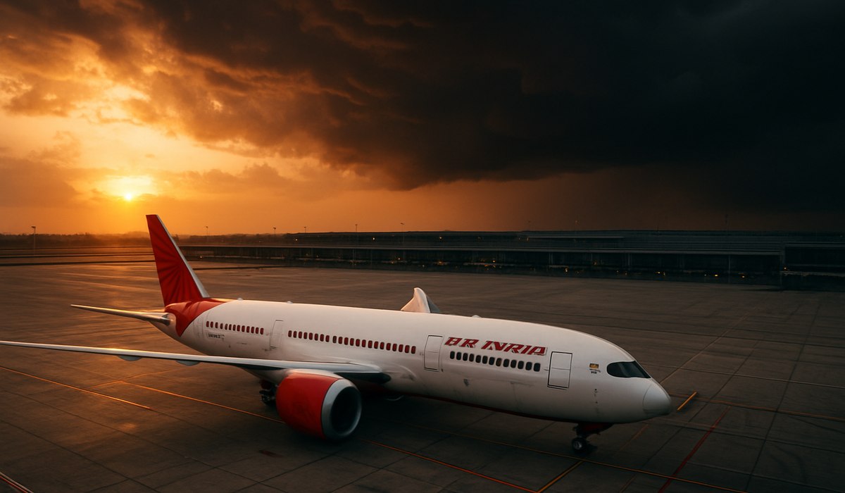 Air India aircraft on tarmac, Delhi headquarters, 2026