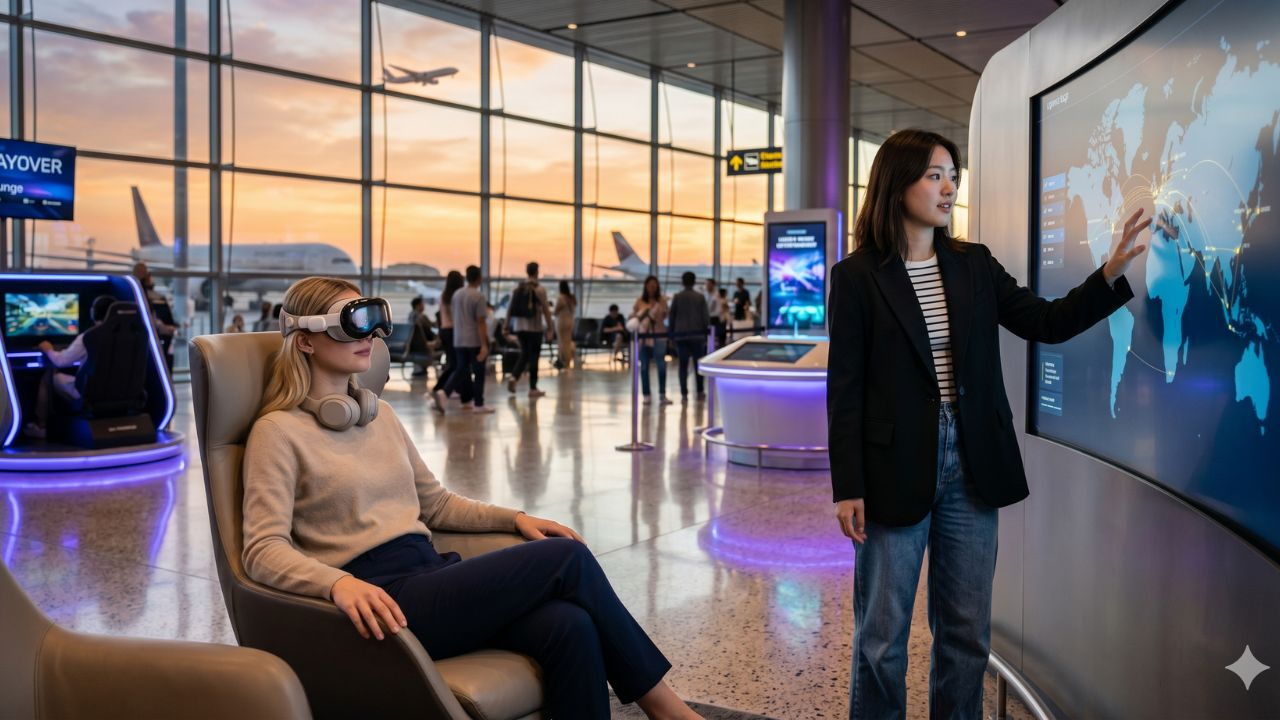 Preventing Travel Chaos: How Desperate Passengers Survive Massive Flight Cancellations Using High-Tech Airport Entertainment Lounges in New York and London