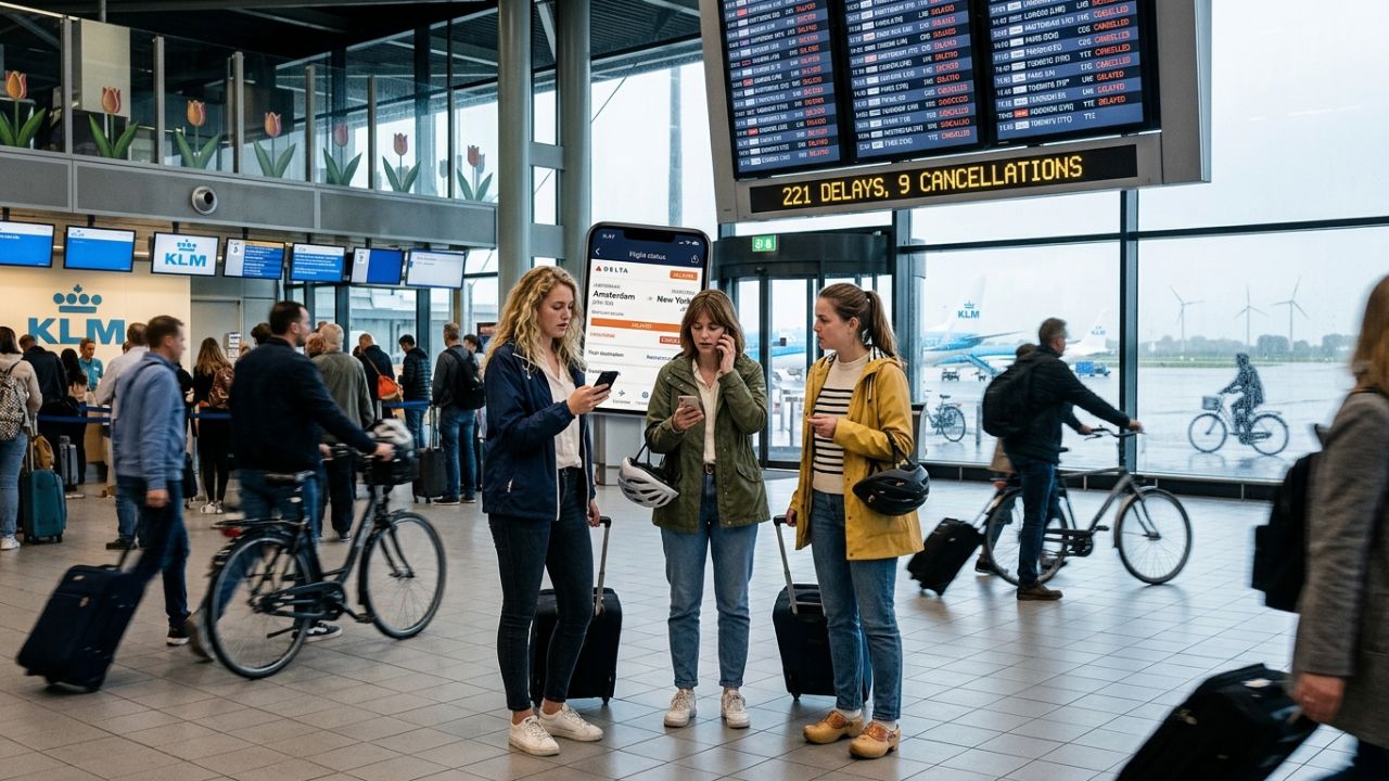 Amsterdam Schiphol Travel Chaos: KLM and Delta Delay Over 200 Flights to New York and London