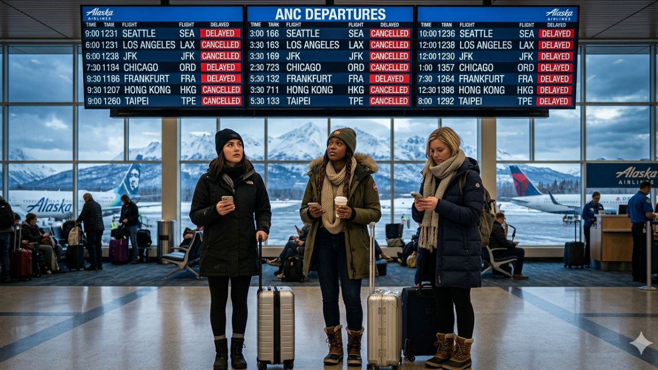 Ted Stevens Anchorage International Airport Grapples with 47 Flight Delays and 5 Cancellations to Seattle, Los Angeles, and Taipei: Alaska Airlines, Delta, and Cathay Pacific Struggle with Sub-Arctic Weather and Remote Gateway Bottlenecks
