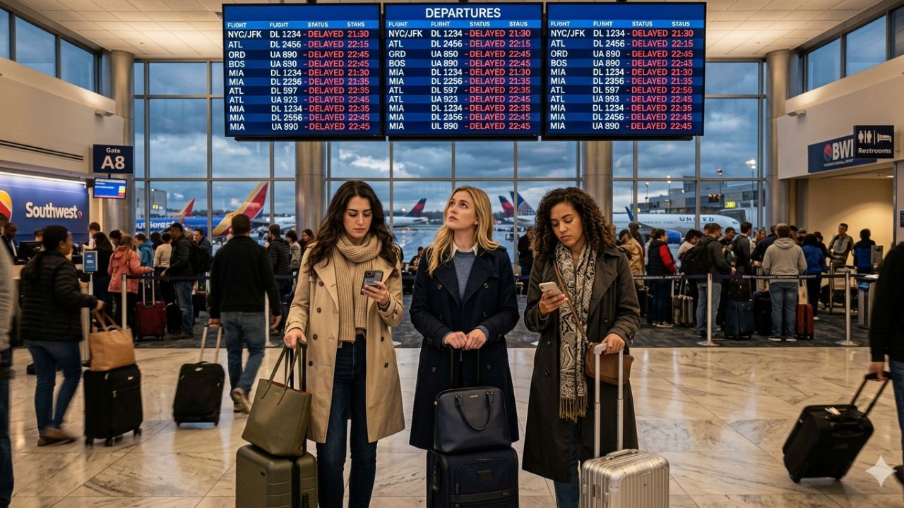 Baltimore/Washington International Airport Faces 32 Flight Delays to New York, Atlanta, and Chicago: Southwest, Frontier, and Delta Bypass Flight Cancellations But Face Scheduling Chaos