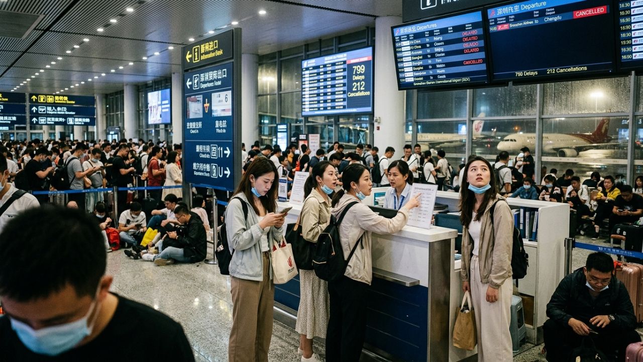 China Aviation Chaos: Shenzhen Airlines and Air China Paralyzed as Over 1,000 Flights Face Massive Delays