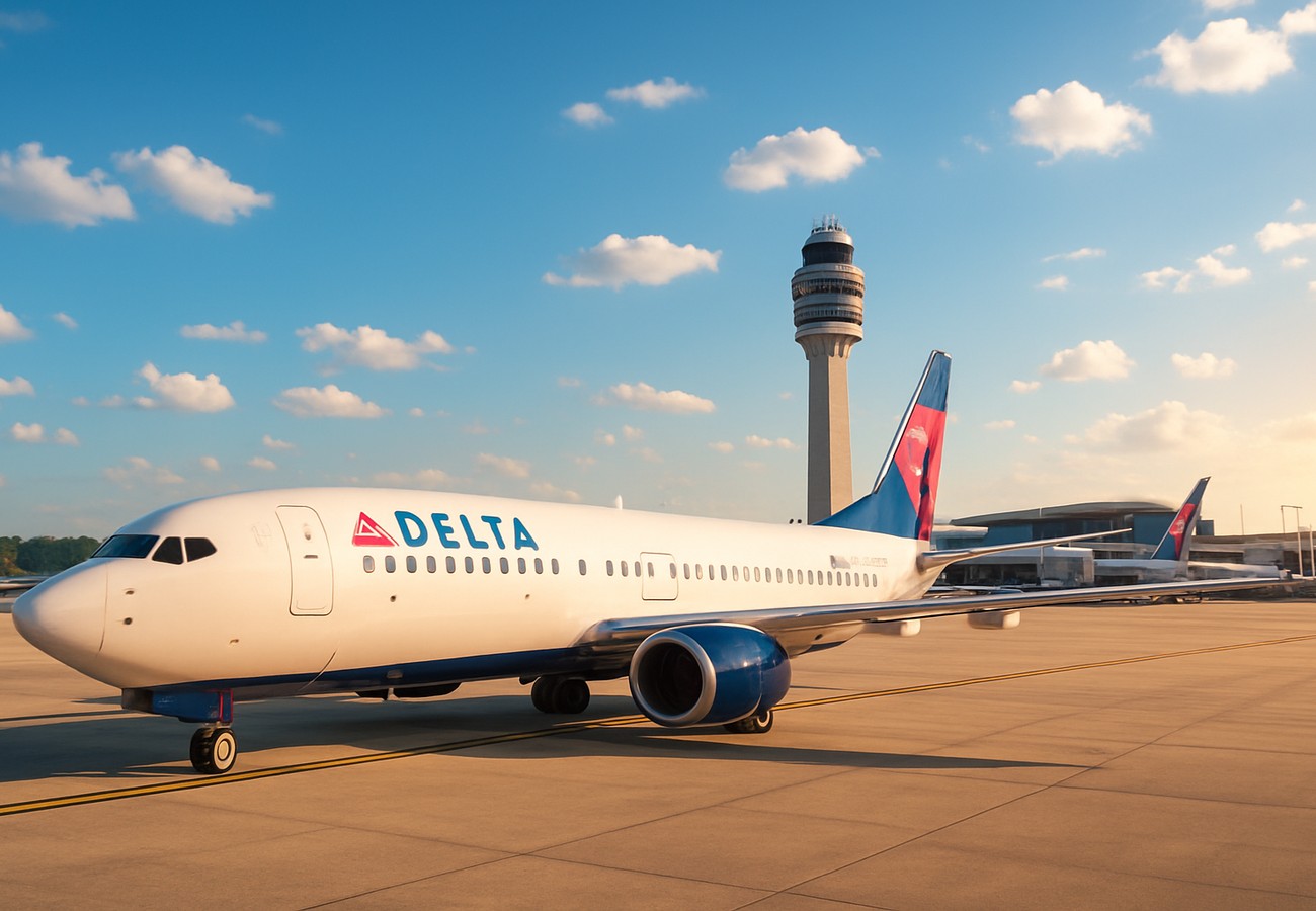 Crowded airport terminal with frustrated passengers checking flight status on mobile devices
