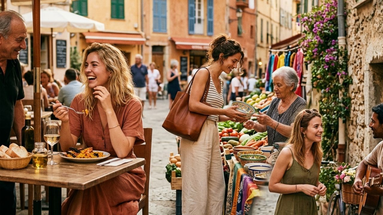 Tourists engaging in an authentic local cultural experience, reflecting the massive shift in European travel trends.
