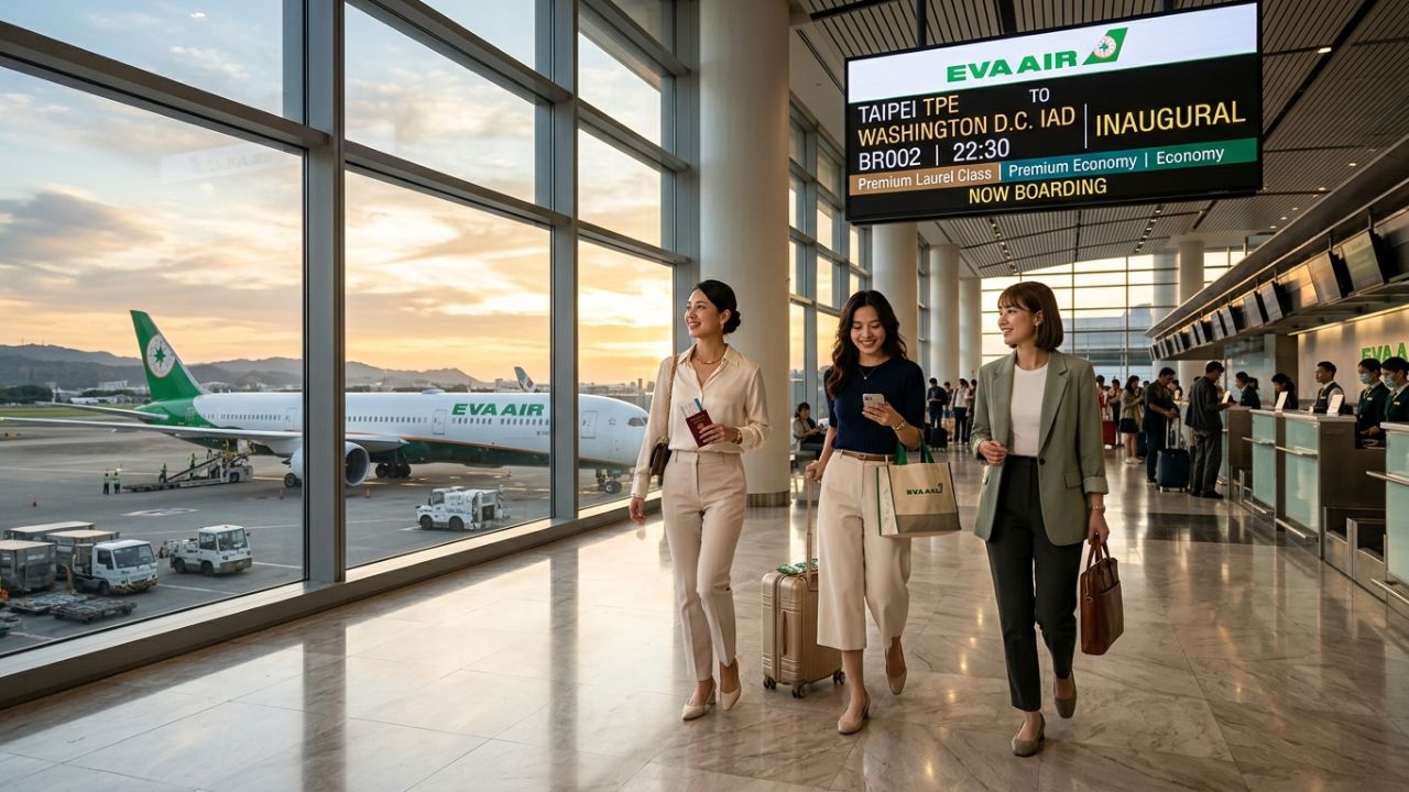 EVA Air aircraft reflecting 5-Star premium service and reliability against a backdrop of global travel chaos