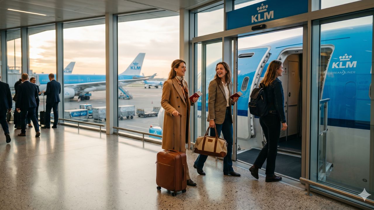 A massive KLM Boeing 787 Dreamliner preparing for takeoff at Amsterdam Airport Schiphol, highlighting the massive long-haul expansion to Bangkok and Nairobi.