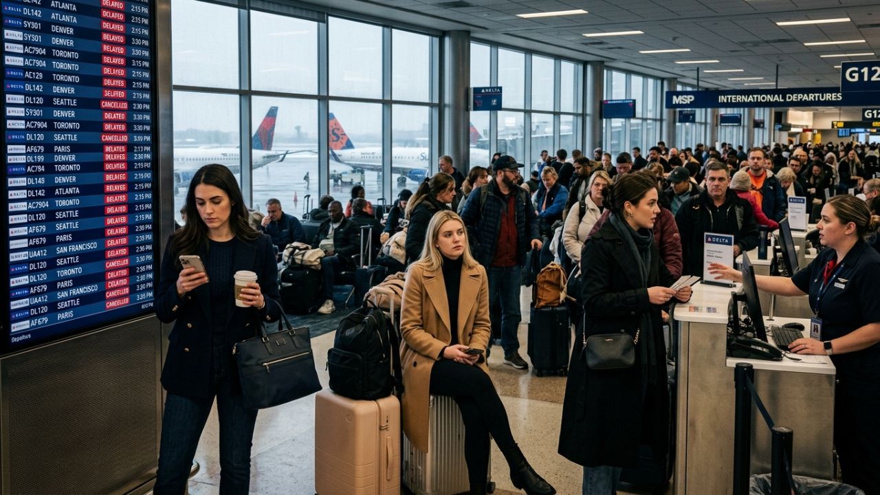 Minneapolis-St. Paul International Airport Plunges into Travel Chaos as Delta and Sun Country Experience 5 Flight Cancellations and 99 Flight Delays: New Aviation Updates