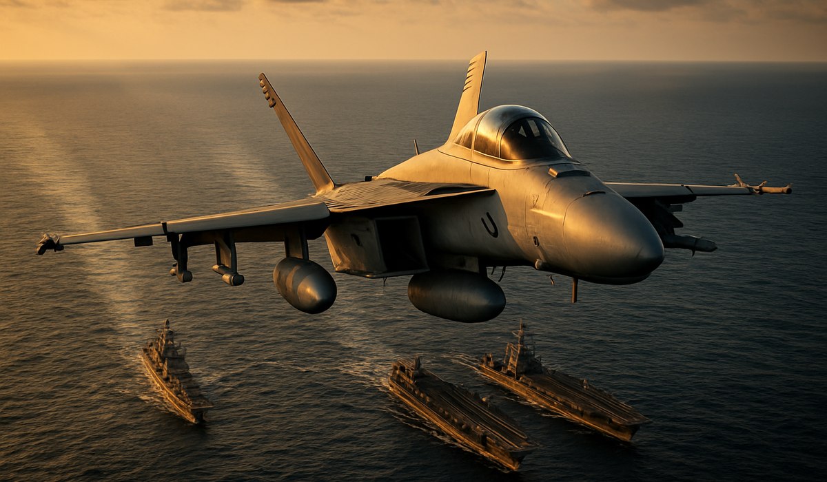 US Navy F/A-18 Super Hornet and F-35C Lightning II fighters deployed from carrier 2026