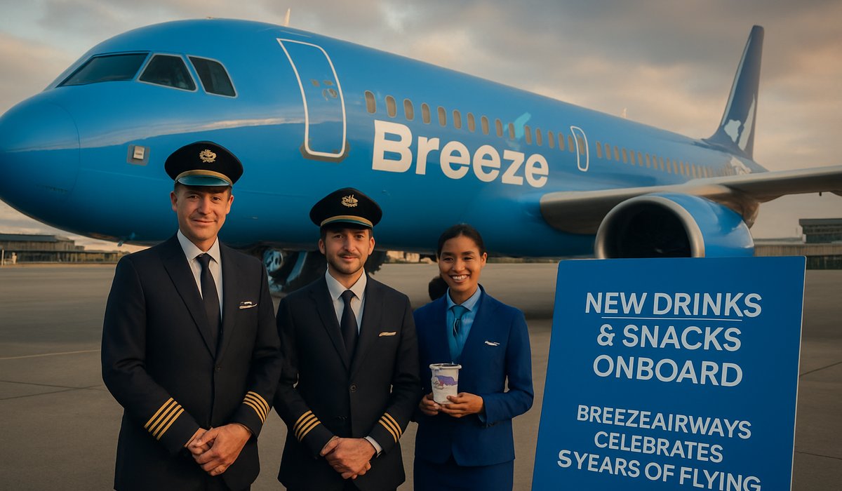 Breeze Airways Marks Five-Year Milestone With Enhanced In-Flight Beverage Service and Premium Snack Offerings