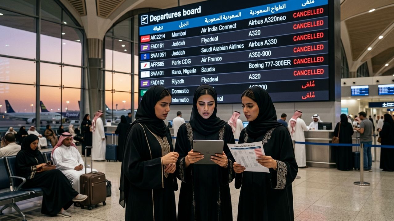 Massive Travel Disruptions Hit Saudi Arabia as Saudia Air India and Air France Settle Nine New Flight Cancellations Today