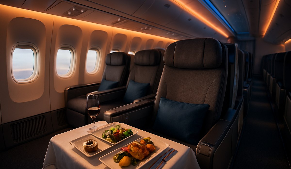 Singapore Airlines Airbus A380 premium cabin interior, 2026