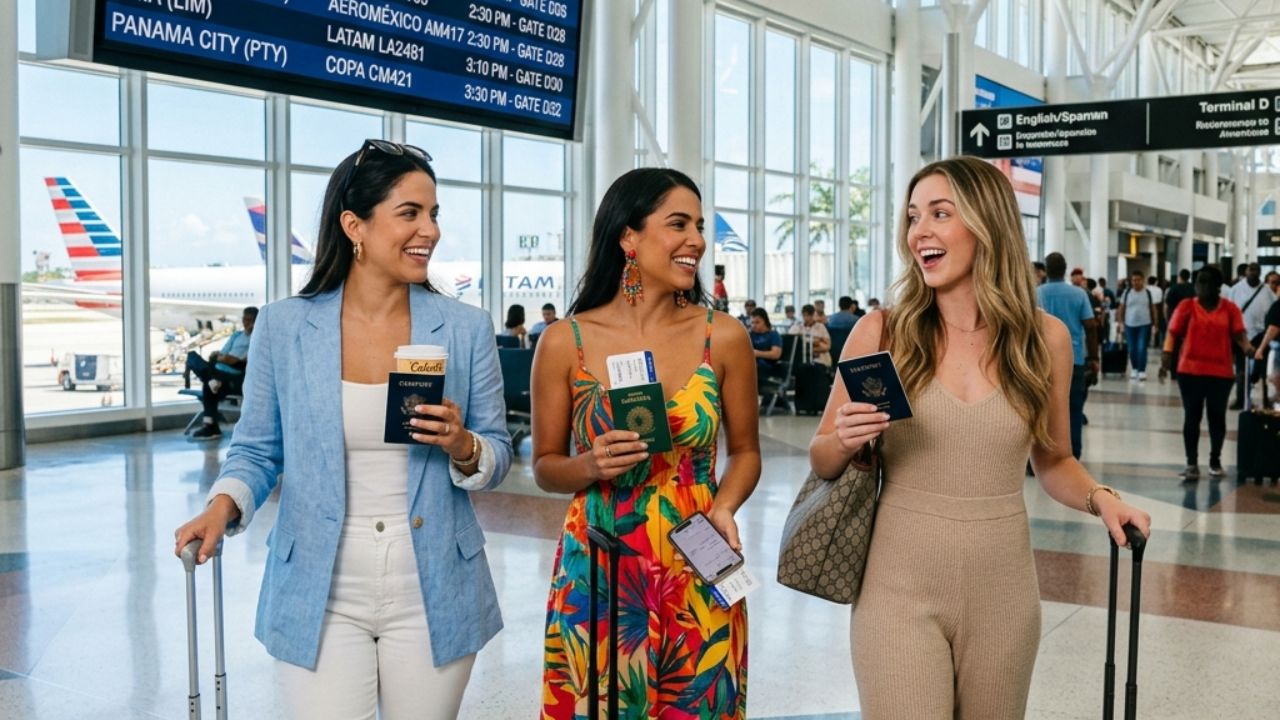 A highly chaotic scene at Miami International Airport showing a crowded Southwest Airlines departure gate where a seating dispute triggers massive passenger frustration and airport disruptions