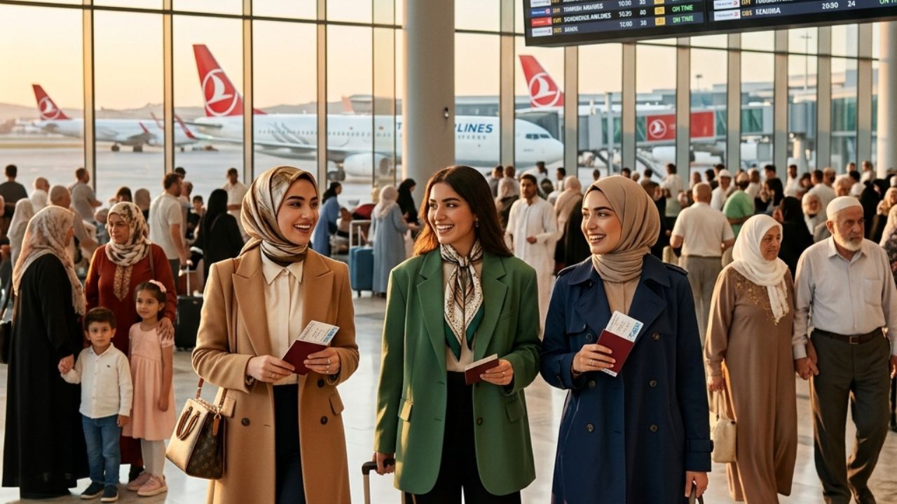 A massive, highly organized Turkish Airlines widebody fleet lined up at Istanbul Airport, flawlessly executing a record-breaking holiday travel surge while actively preventing terminal chaos