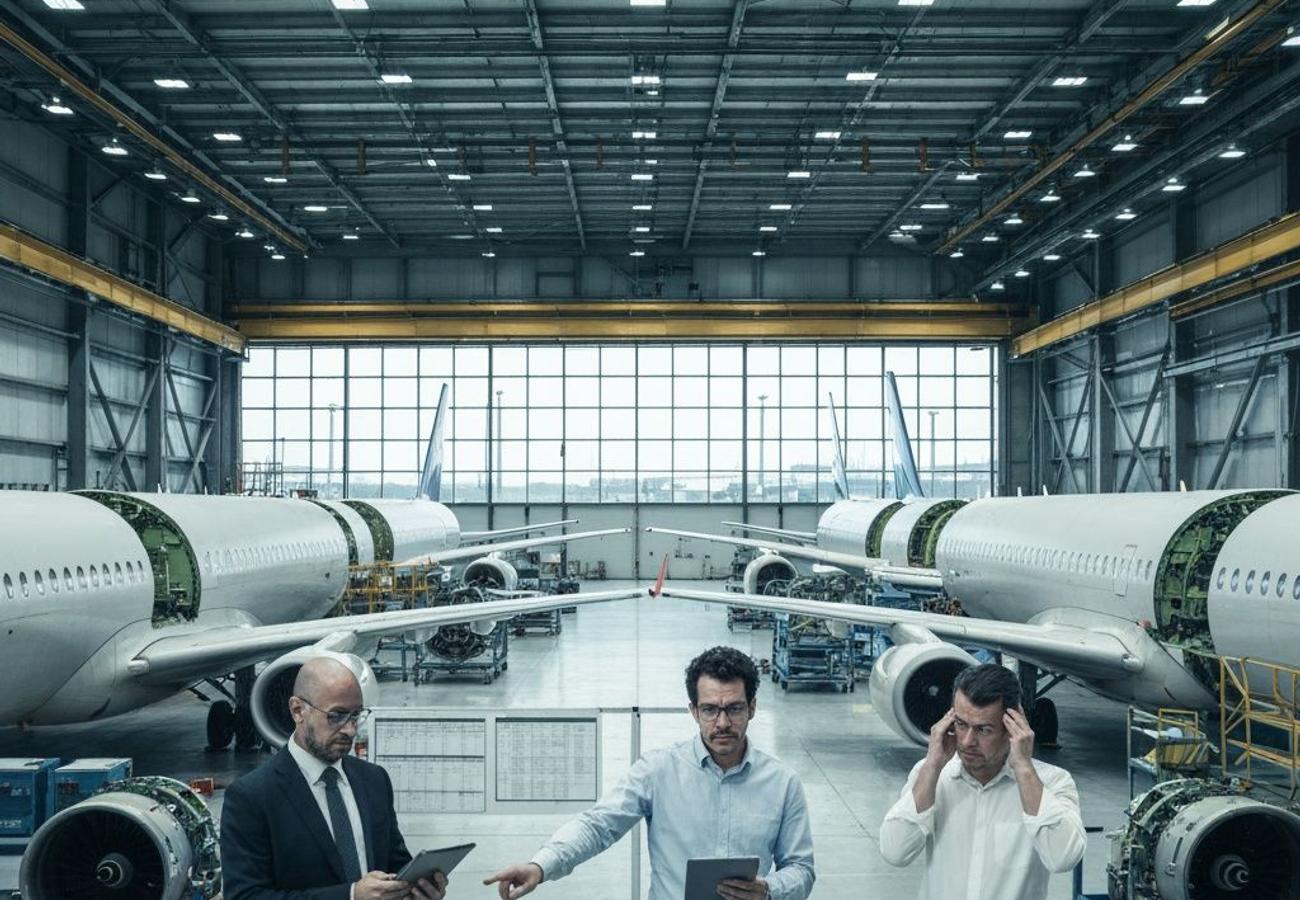 Airbus A321XLR aircraft on the tarmac at Hamburg final assembly line