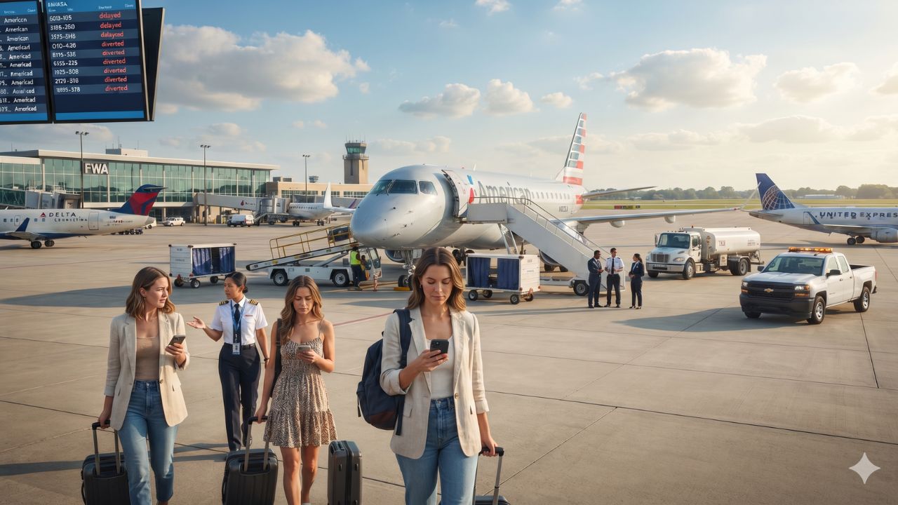 Aviation Updates: Envoy Air Operated American Airlines Flight ENY3603 Embraer 170 175 Diverted From Chicago O'Hare to Fort Wayne International Airport on Knoxville to Chicago Route as Midwest Airspace Congestion Triggers Second Regional Diversion in Illinois Corridor