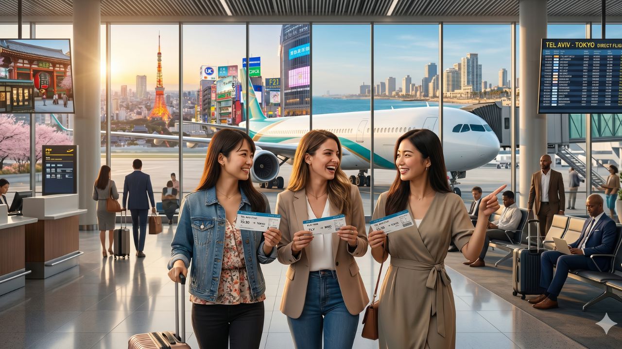 A highly dramatic scene capturing the massive Arkia Airlines flight launch, specifically designed to bypass terrifying international travel chaos and severe global airport disruptions