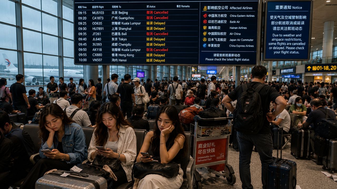 Aviation Updates: Massive Travel Chaos Engulfs Asia as 90 Flight Cancellations and 796 Delays Strike China, Indonesia, and Japan