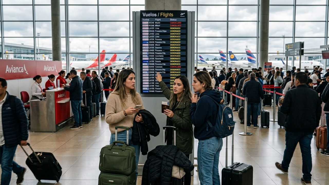 Bogotá El Dorado Airport flight cancellations delays travel chaos aviation updates