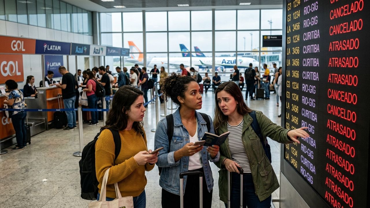 Brazil airports flight cancellations delays travel chaos Azul GOL LATAM
