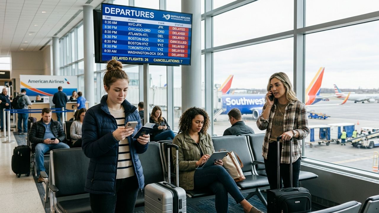 Buffalo Niagara Aviation Gridlock Triggers Travel Chaos as Delta, American, and Southwest Suffer 7 Flight Cancellations