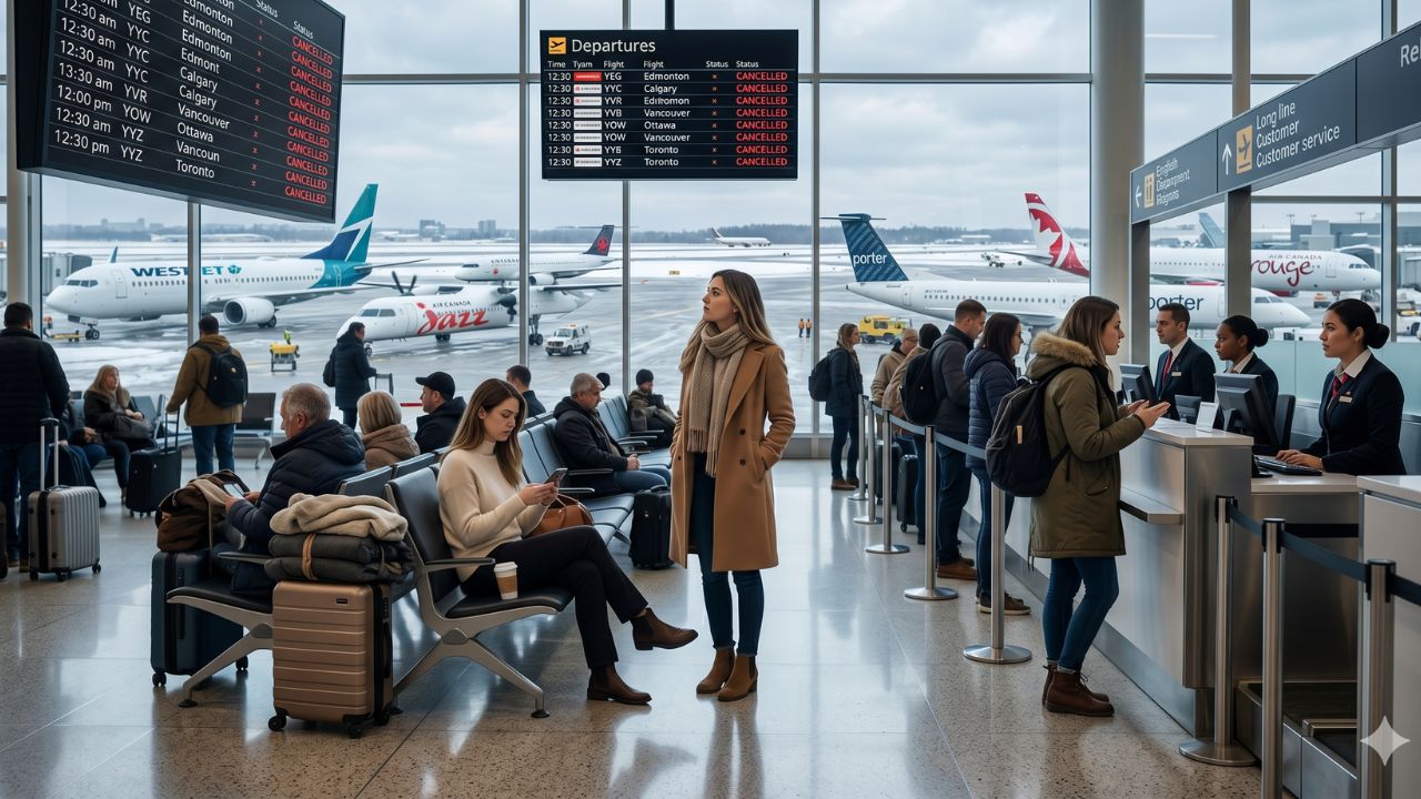 Canadian Travel Chaos: 54 Critical Flight Cancellations Paralyze Edmonton, Calgary, and Toronto Pearson as Air Canada and WestJet Operations Collapse
