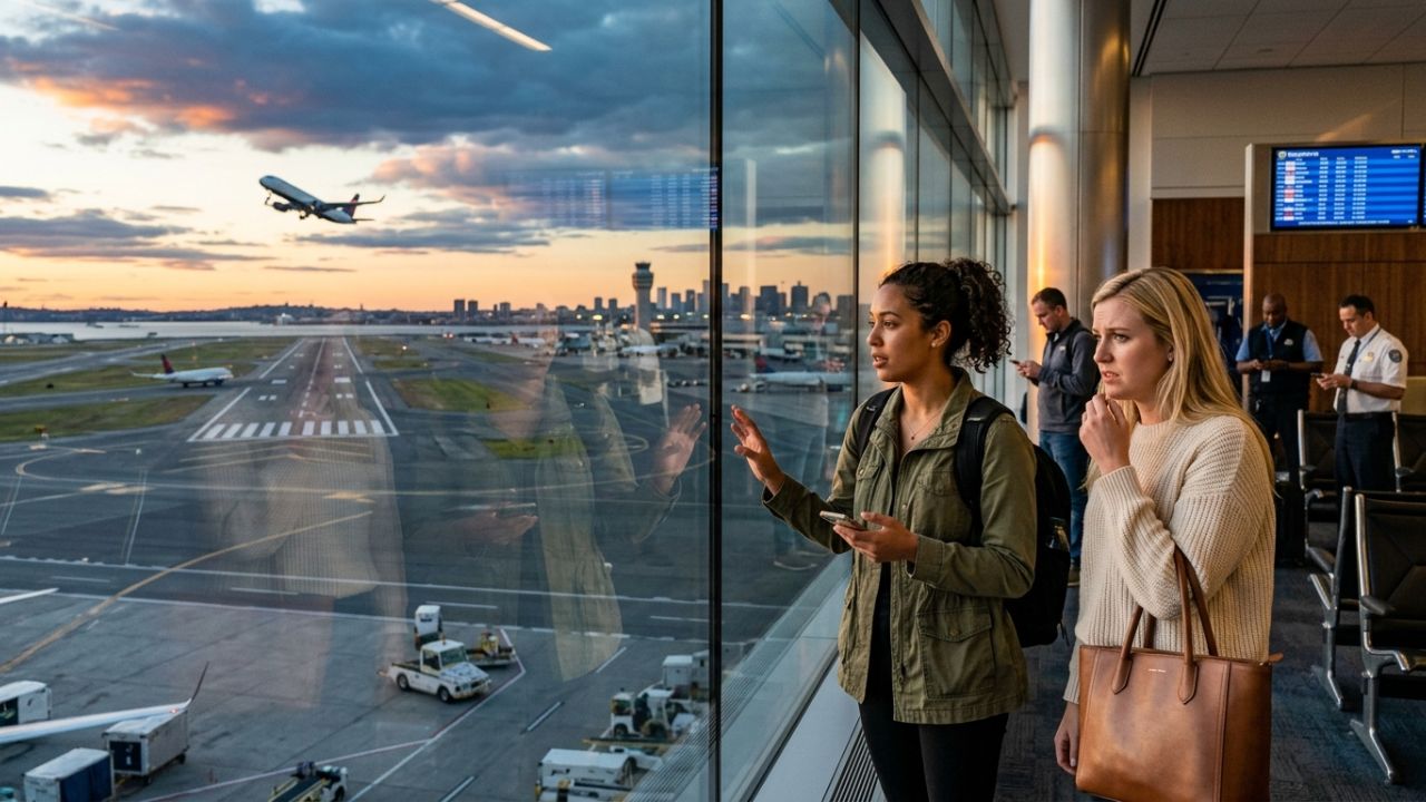 Delta Flight 2351 near miss Boston Logan Airport travel chaos aviation updates