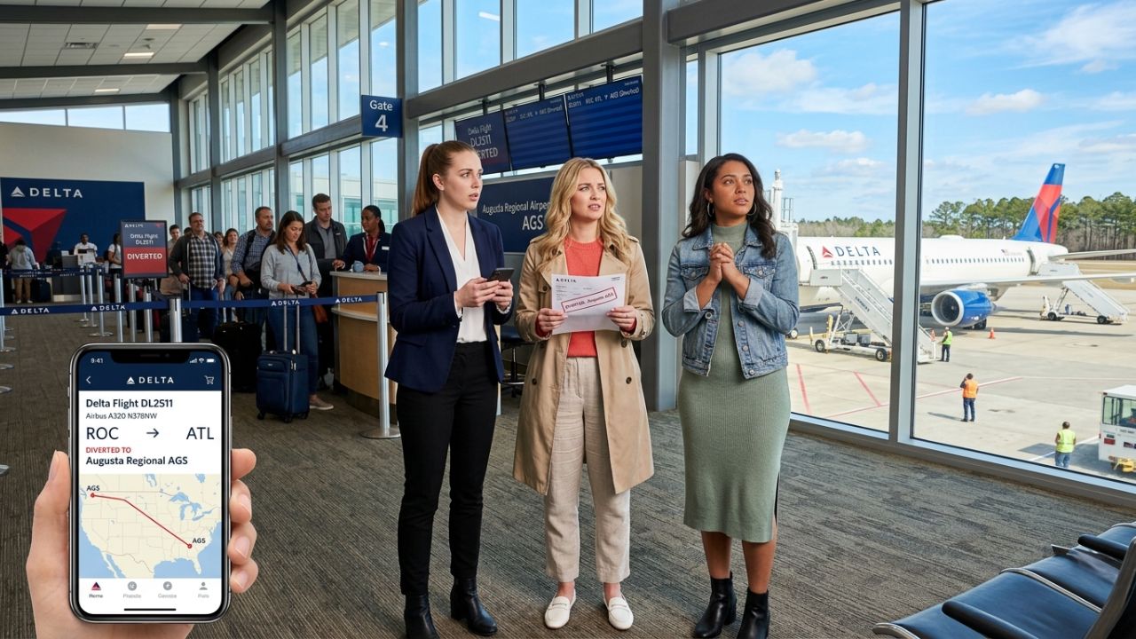 US Travel Chaos Ignites as Delta Flight DL2511 Executes Sudden Mid-Air Diversion to Augusta, Abandoning Atlanta Arrival