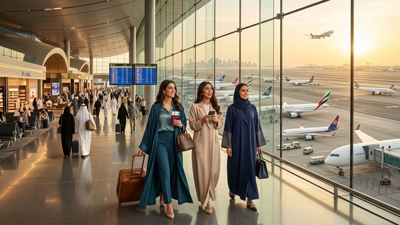 A massive convergence of international widebody aircraft at Hamad International Airport, symbolizing the ultimate bypass to global travel chaos and congested legacy hubs