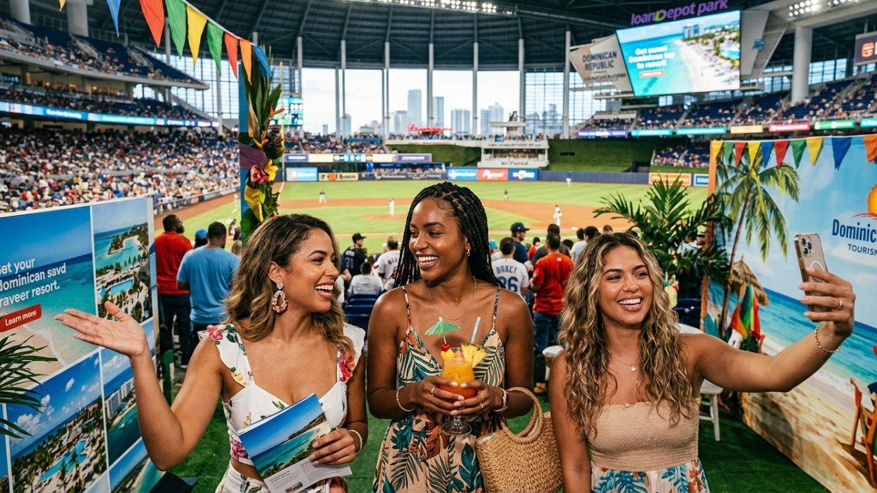 Arajet aircraft at Miami MLB event