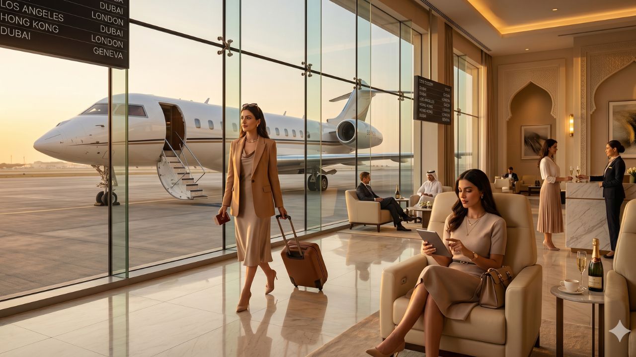 A highly advanced Bombardier Global 6500 private jet soaring above the clouds, engineered specifically to completely bypass international hub disruptions and commercial travel chaos