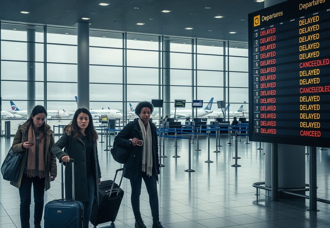 European airports experiencing widespread flight disruptions and cancellations June 2026