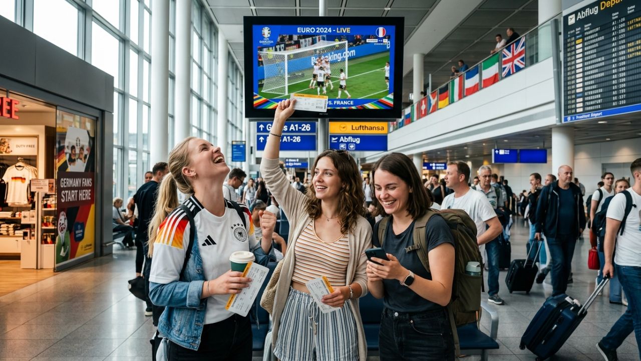 Frankfurt Airport football entertainment travel chaos aviation updates