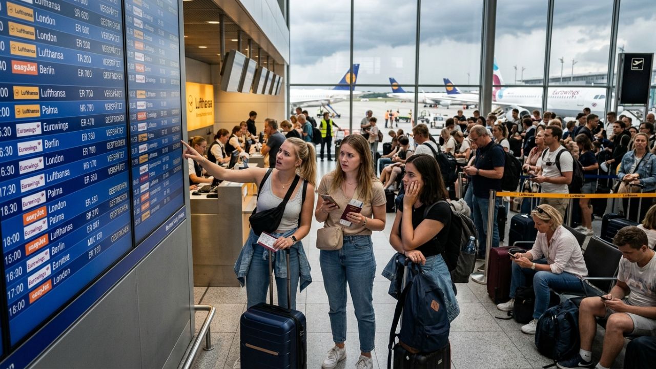 Germany airports flight cancellations delays travel chaos aviation updates